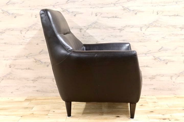 GMFK445○IDC大塚家具 アームチェア フォルテ 総革 ダークブラウン 1