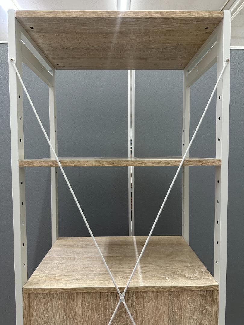 LOWYA　シェルフ　4段引き出し付き　ベージュ