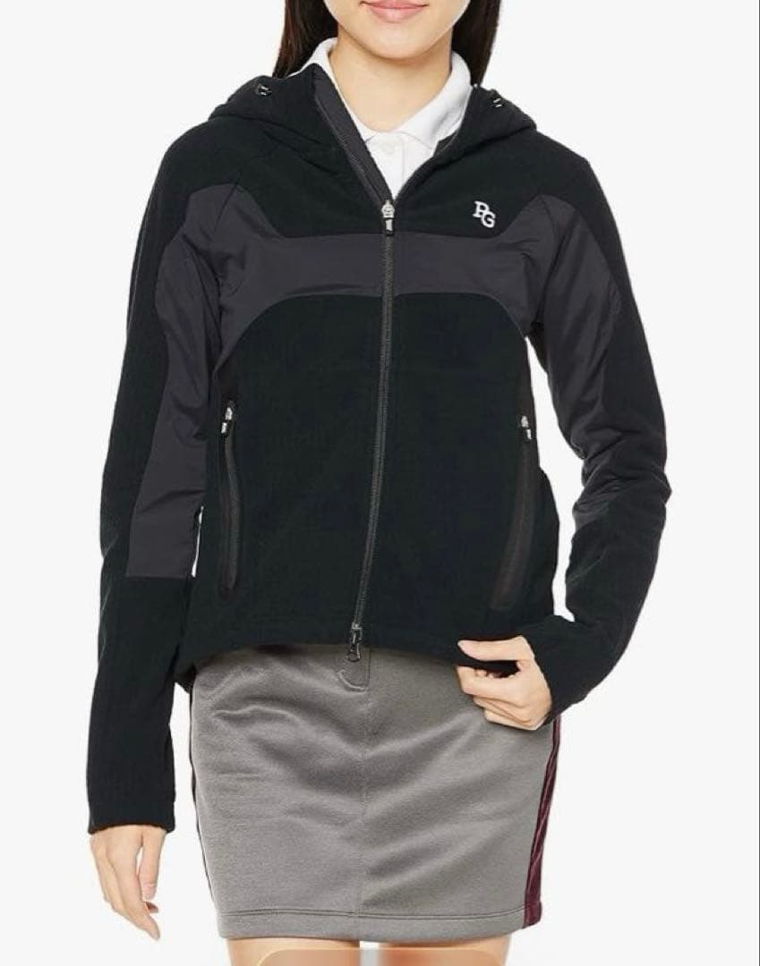 パーリーゲイツ　フーディ　スカート　セットアップ　黒　撥水防風　サイズ2