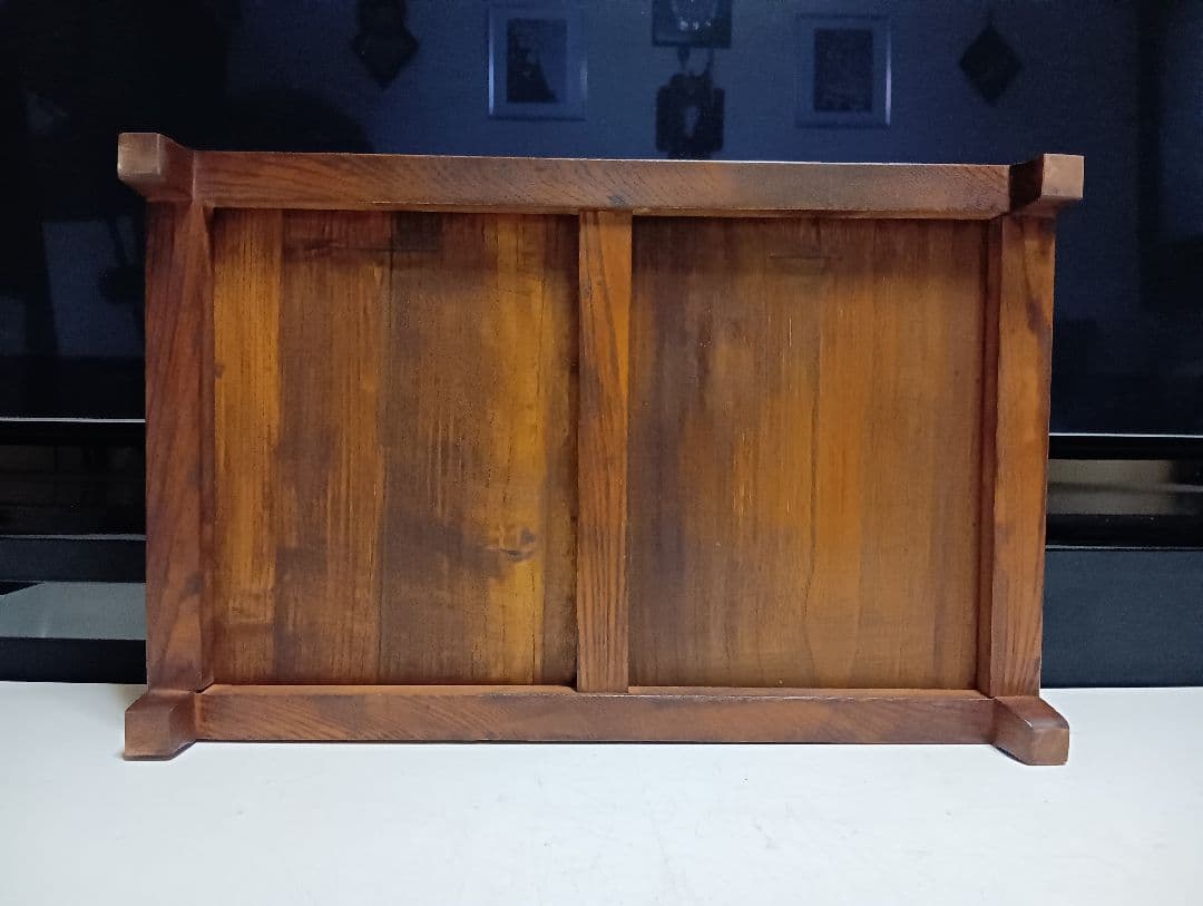 希少　明治期　欅　一枚板　からくり細工　引き出し付き　飾り台　サイドボード