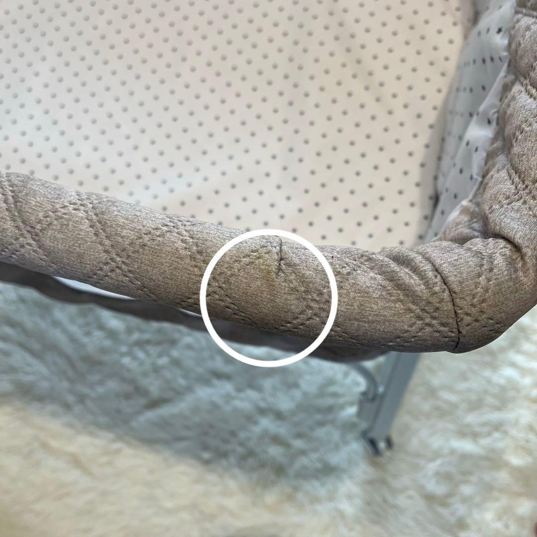 Kino Linpo ベビーベッド 添い寝 新生児ベッド 乳児 高さ6段 カーキ