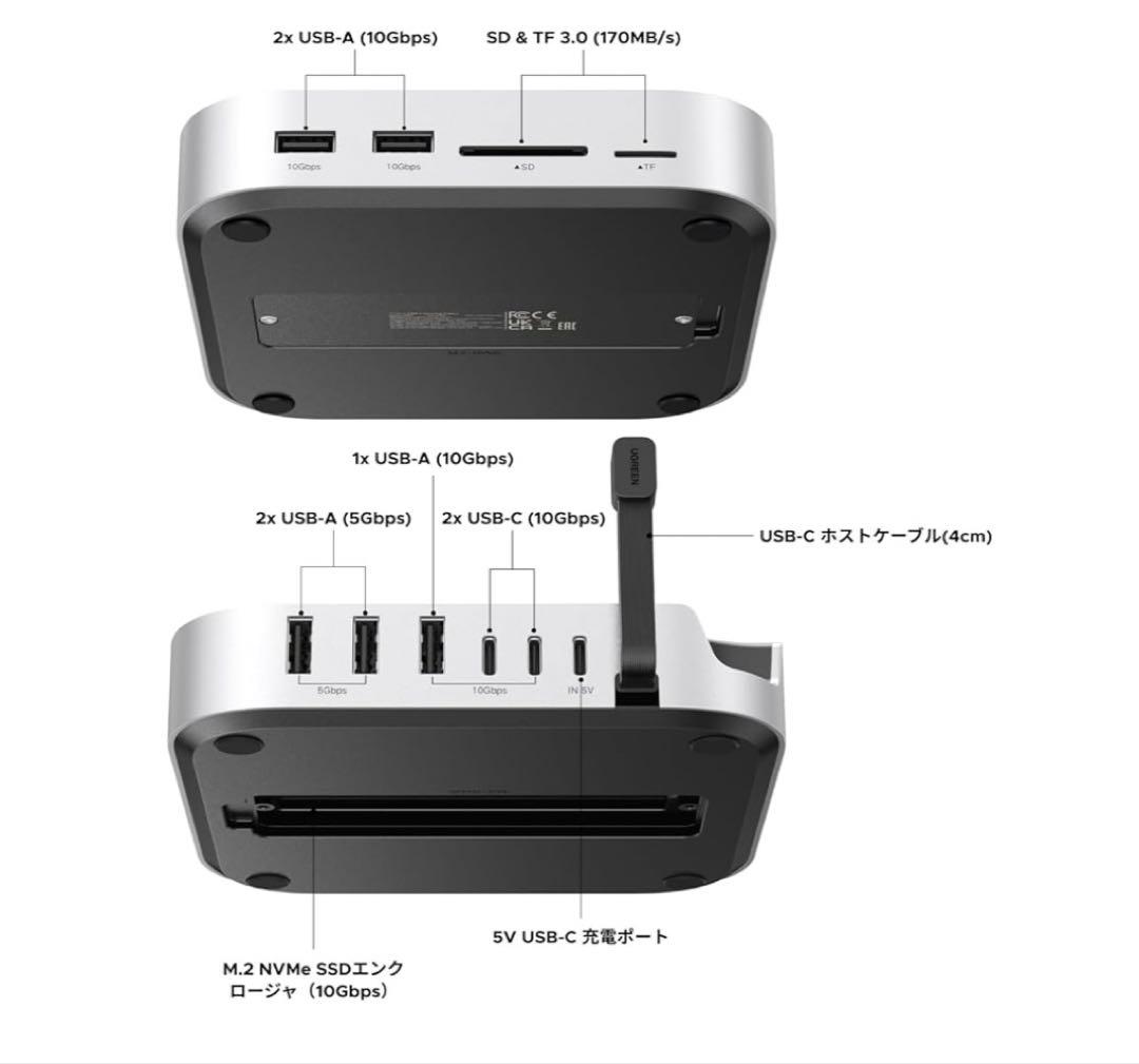 UGREEN Mac mini M4用 ドッキングステーション