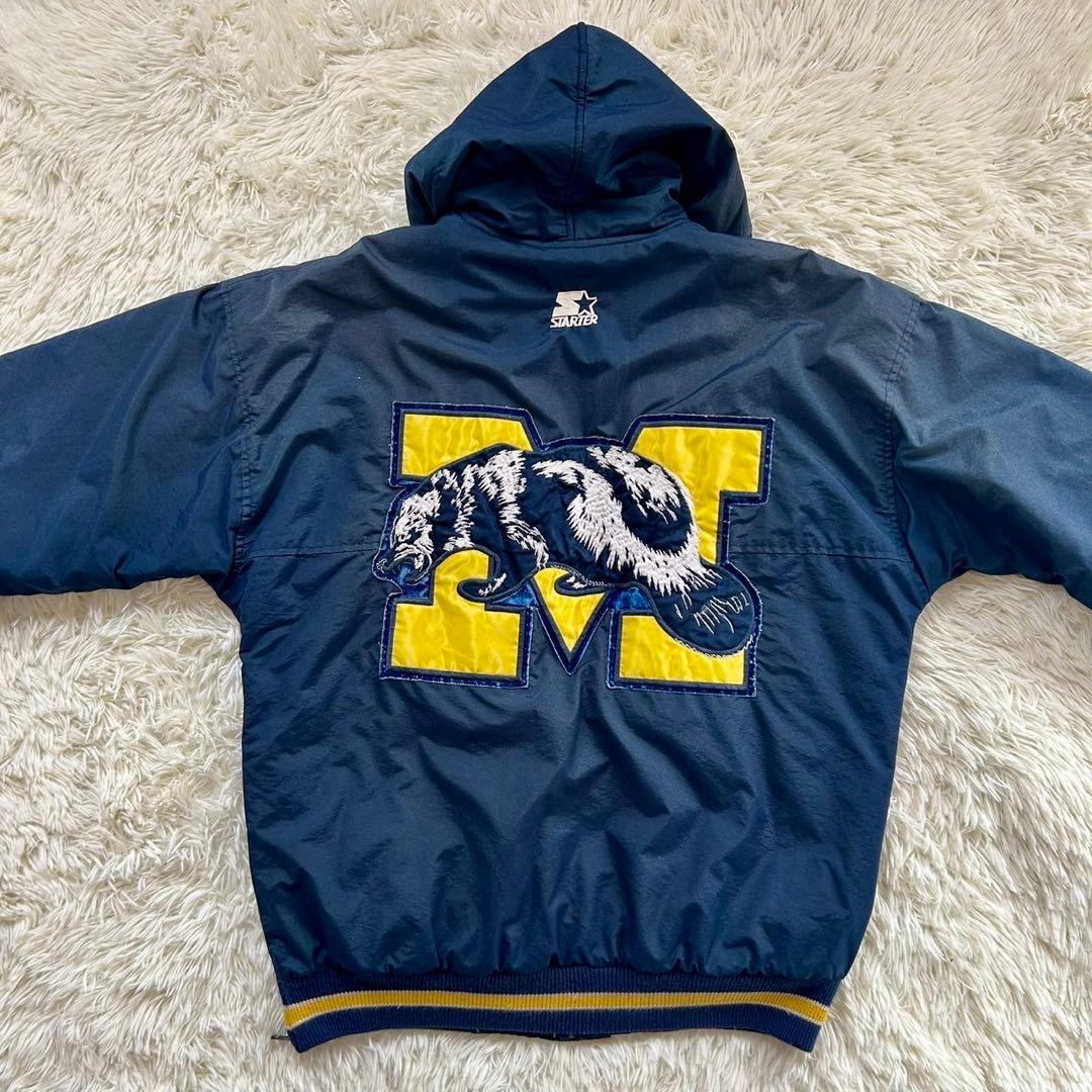 STARTER　フーディージャケット　ミシガン・ウルヴァリンズ　紺/黄　M