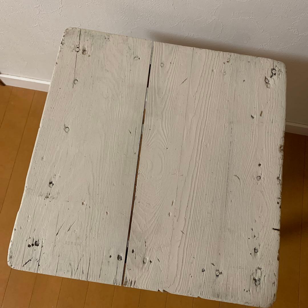 イギリス　アンティーク　スツール　チェア　陶器ナンバープレート付き