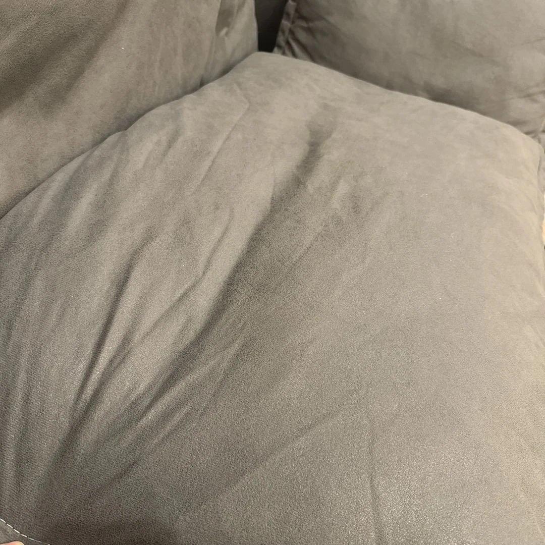 グレー2人掛けファブリックソファ　　おしゃれソファ長椅子