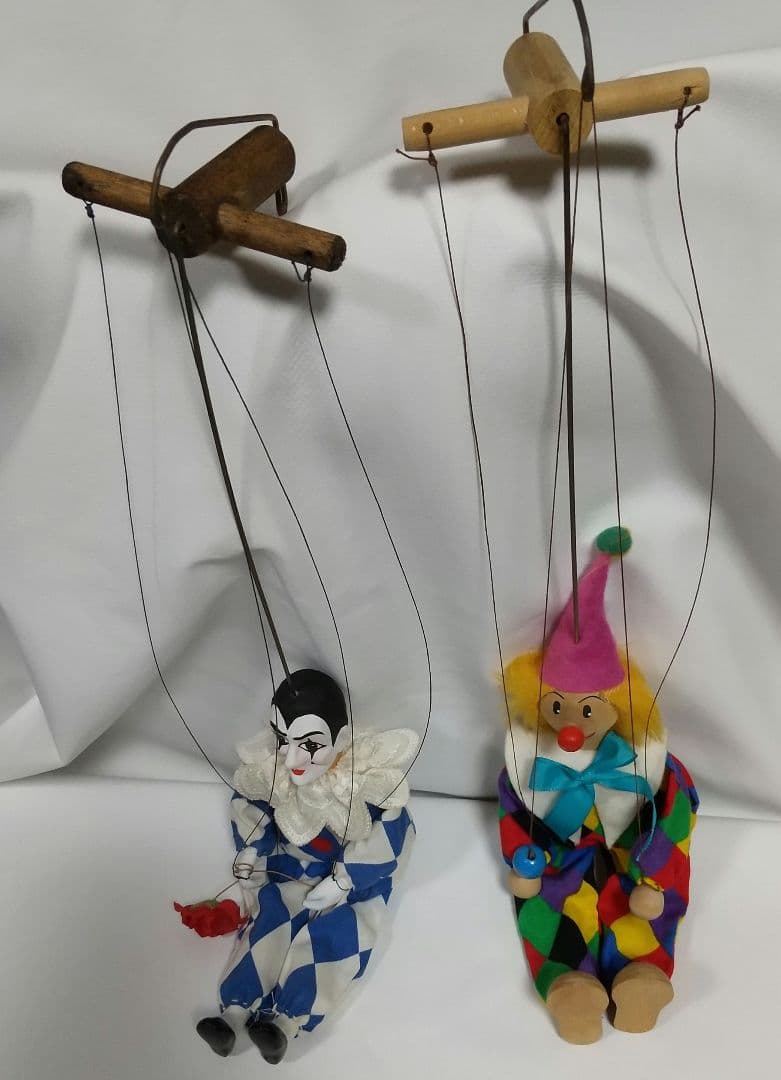 プラハから来ましたマリオネット ピエロと道化師セット