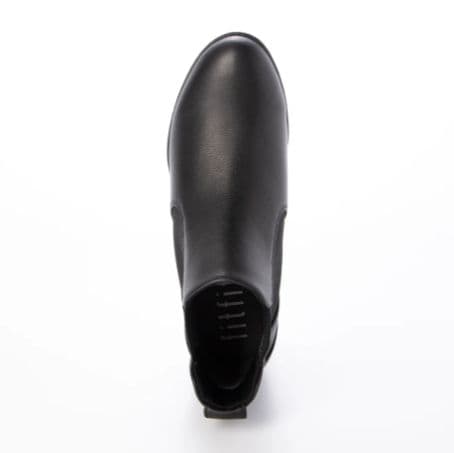 fitfit 新品23◆レザーサイドゴアアンクルブーツ(ブラック）