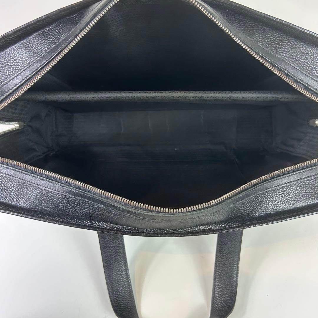 現行・美品✨カルティエ ビジネスバッグ レザー 本革 ブラック A4可 大容量