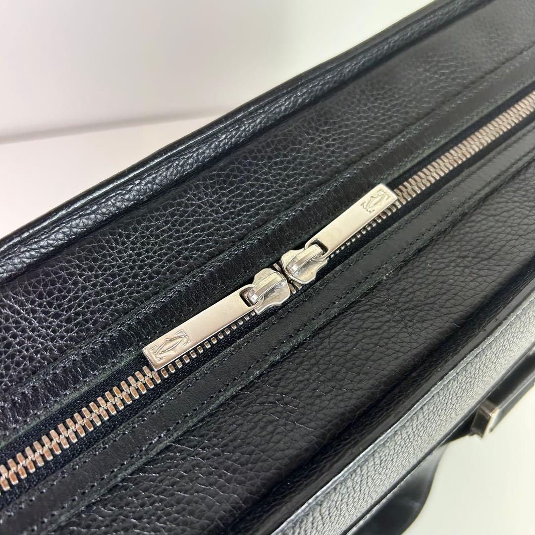 現行・美品✨カルティエ ビジネスバッグ レザー 本革 ブラック A4可 大容量