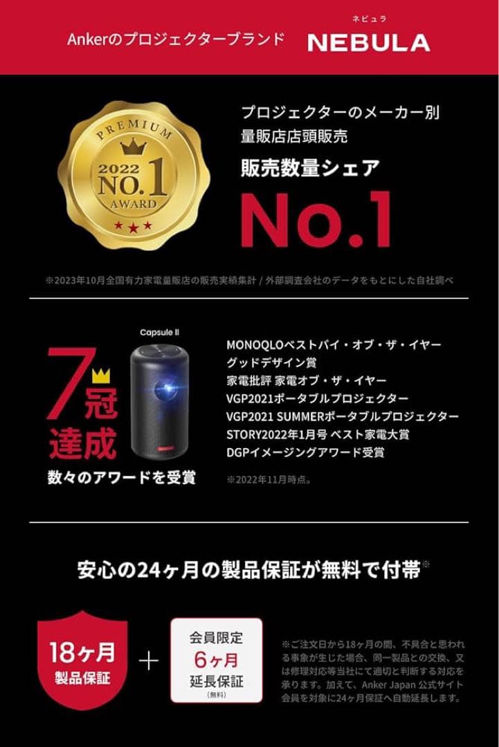 【新品未使用】Anker NEBULA Capsule II