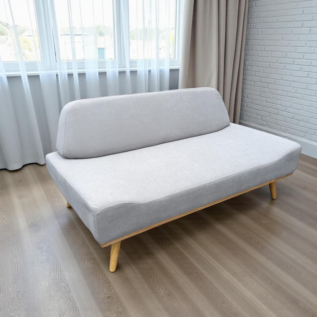 【新品】北欧風 アームレスソファ 2人掛け グレー ローソファ