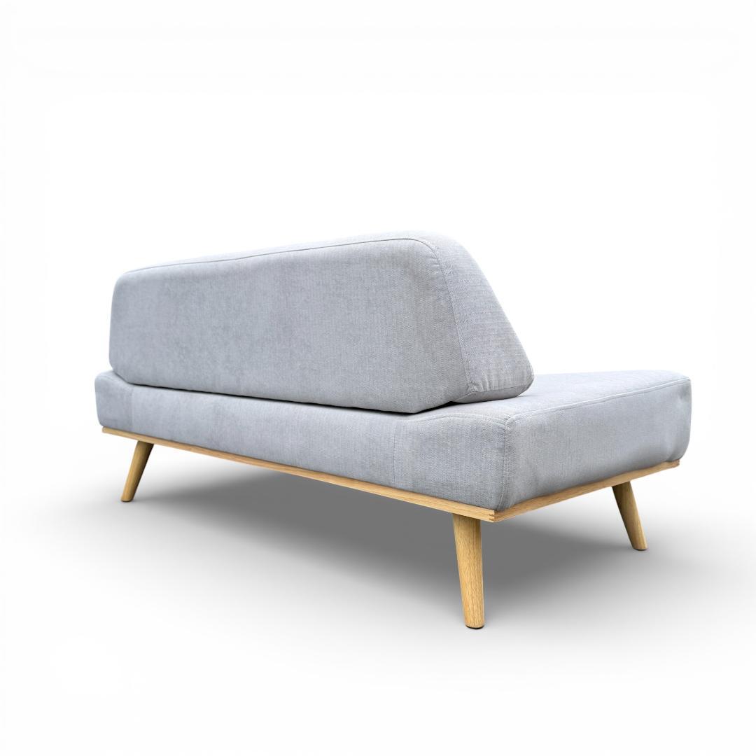 【新品】北欧風 アームレスソファ 2人掛け グレー ローソファ