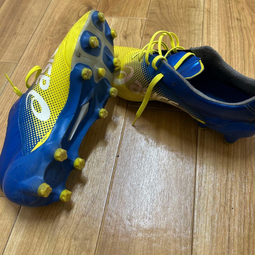 asics スパイクシューズ 青/黄