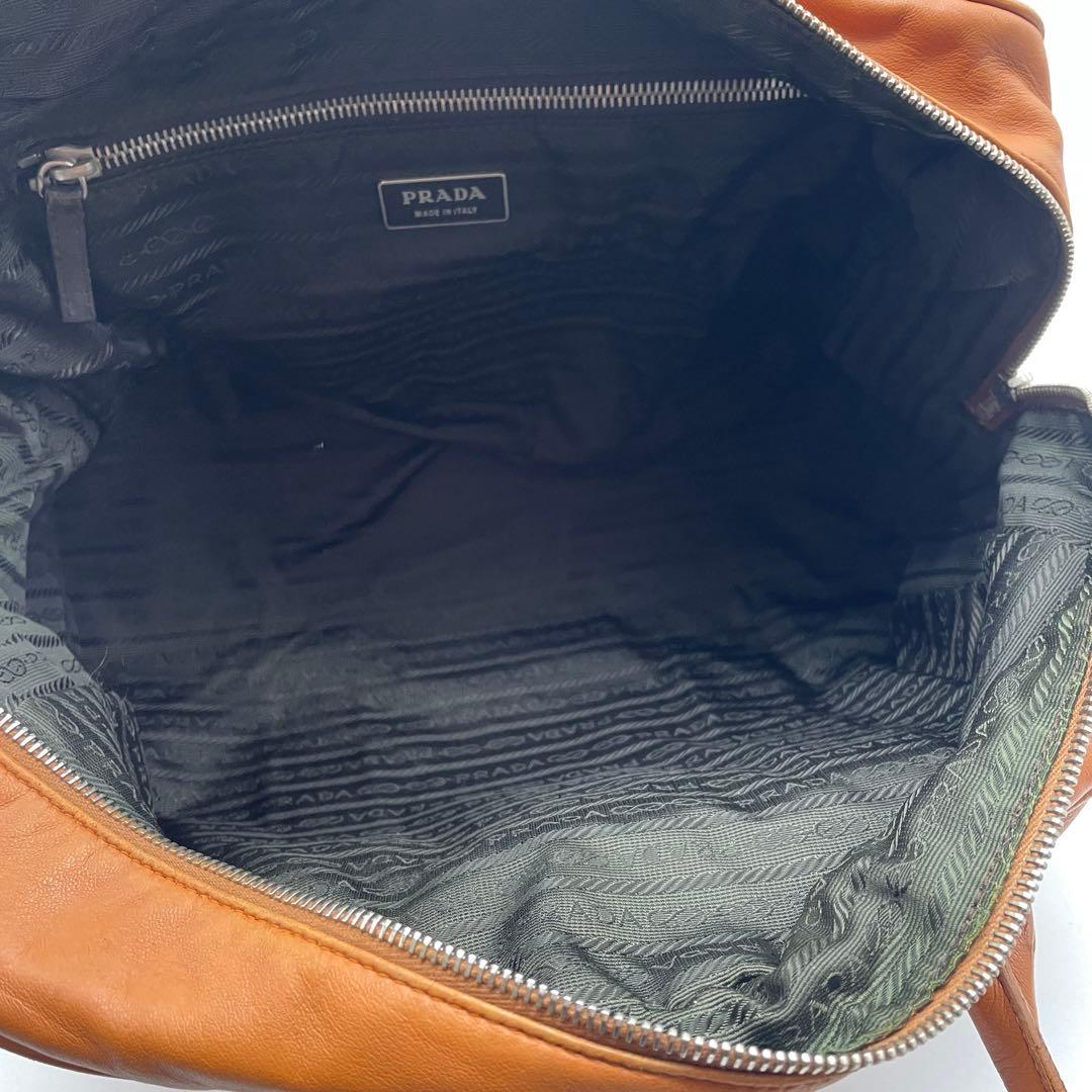 激レア プラダ ハンドバッグ ミニボストン ナッパ レザー オレンジ