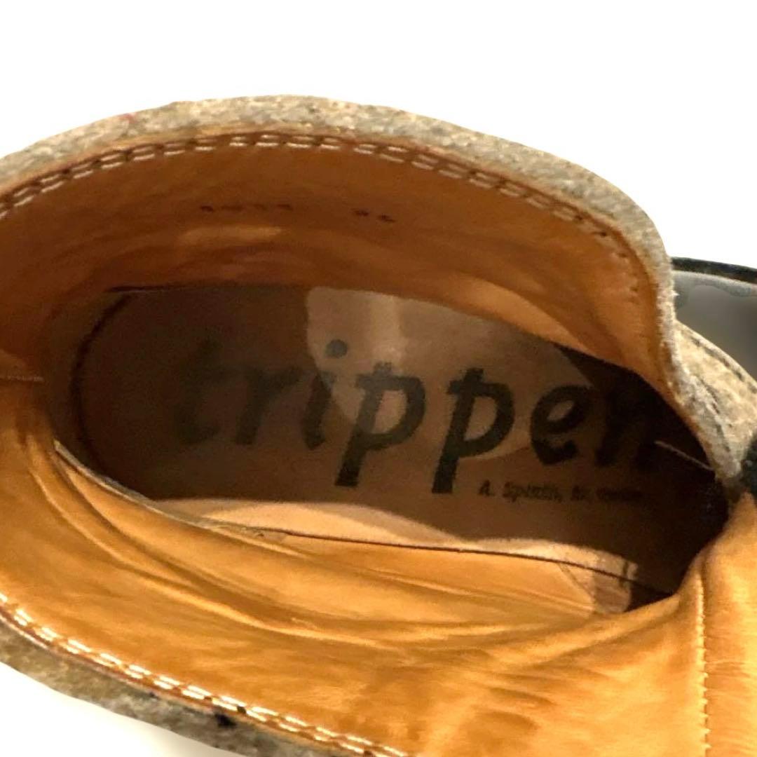 Trippen トリッペン レザーショートブーツ 23cm ベルクロ 切り替え式