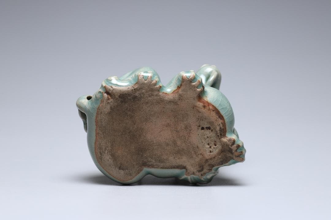 李朝　青磁龍型水滴　青磁　書道具　朝鮮古美術／骨董品【正一古美術】