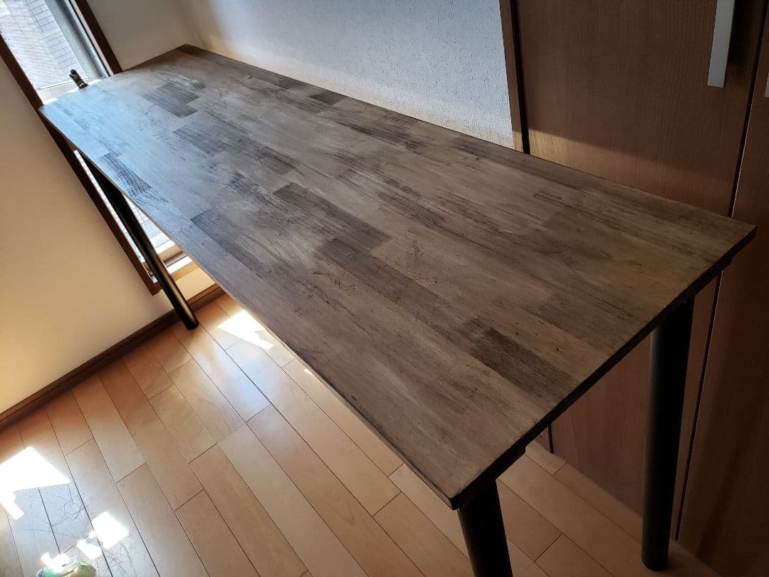 180×45カウンターテーブル　ウォールナットワックス仕上げ　アンティーク