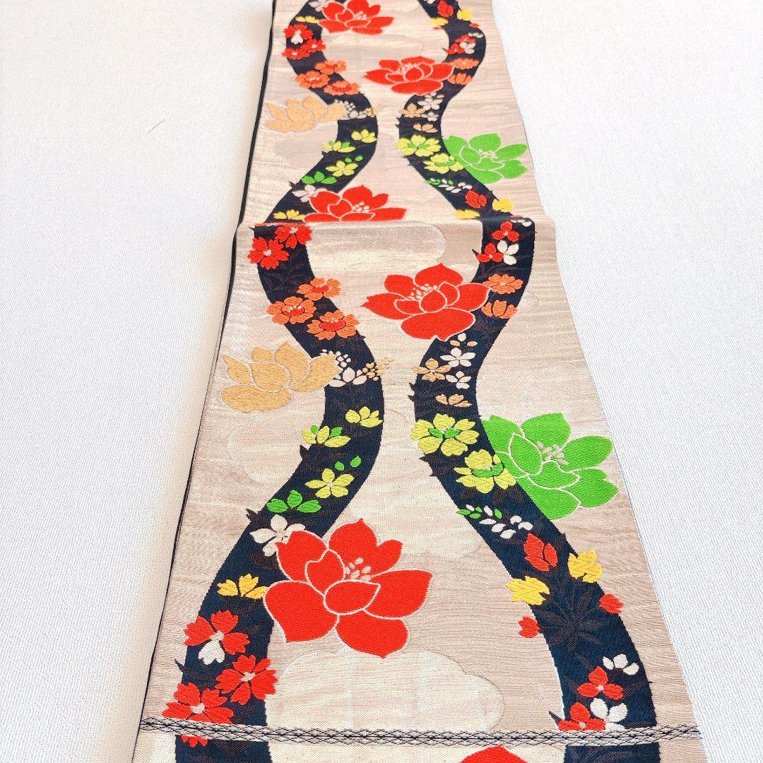 セット　七五三　７歳女の子　きもの　オレンジ　紫式部　小物セット　52925