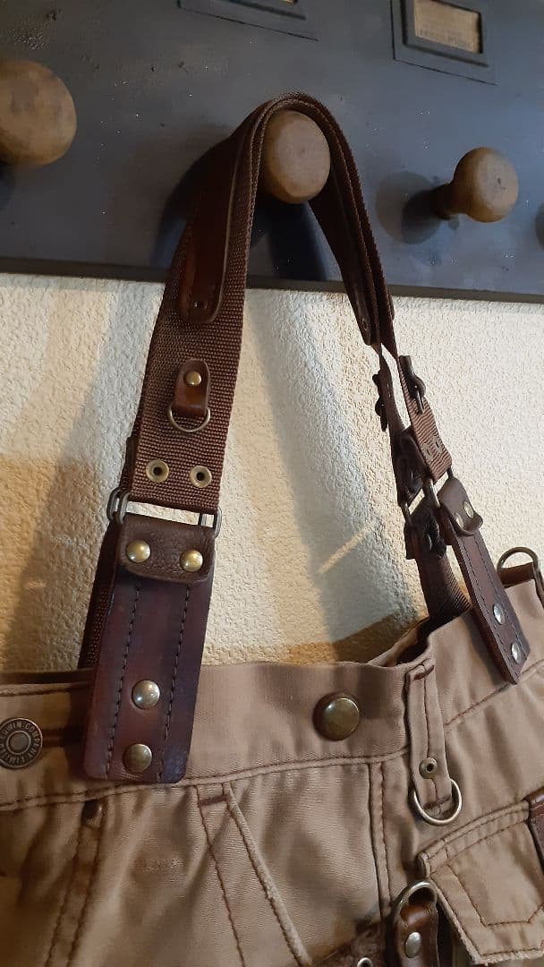 デニムリメイク★★★ MILITARY VINTAGE トートショルダー&腰袋付