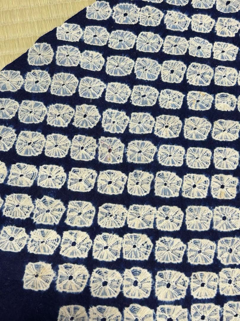 紺色 絞り 浴衣反物 一反