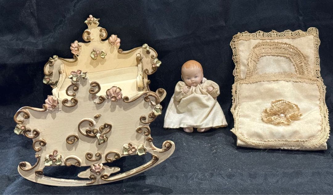 【アンティークReuge社オルゴール】スウィング　ベビーベッド