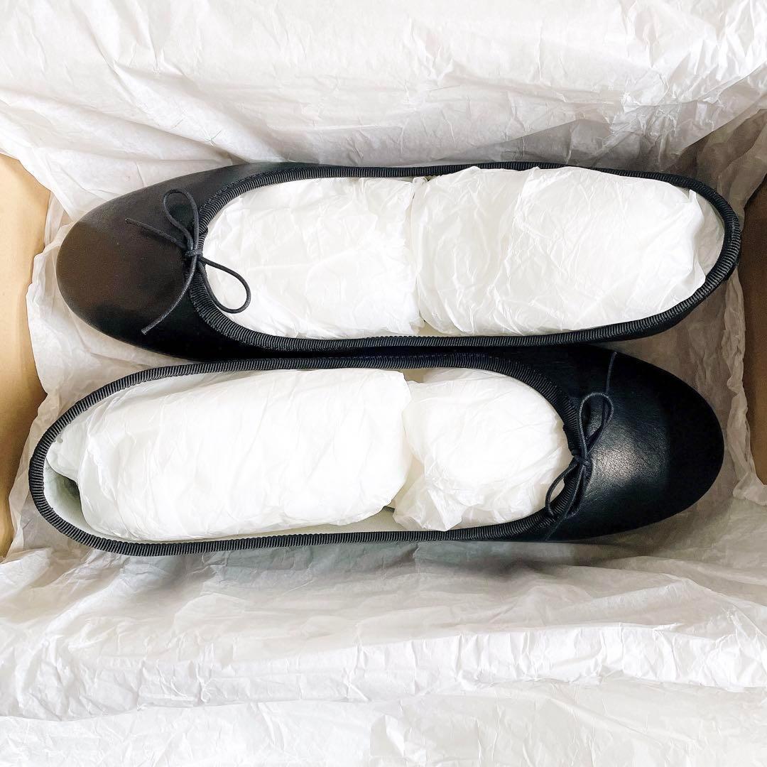 【極美品】LENO リノ　リボン フラット バレエシューズ　裏張りあり　40