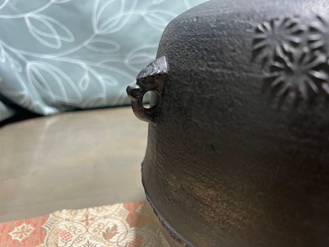 新品 尻張釜 唐松地紋 十二代和田美之助 茶釜