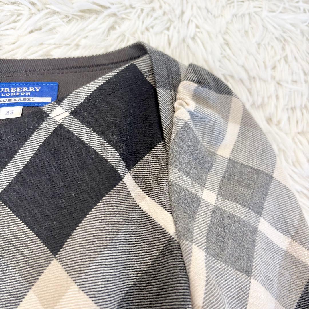バーバリーブルーレーベル ノバチェック ワンピース ベルト ホースロゴ刺繍