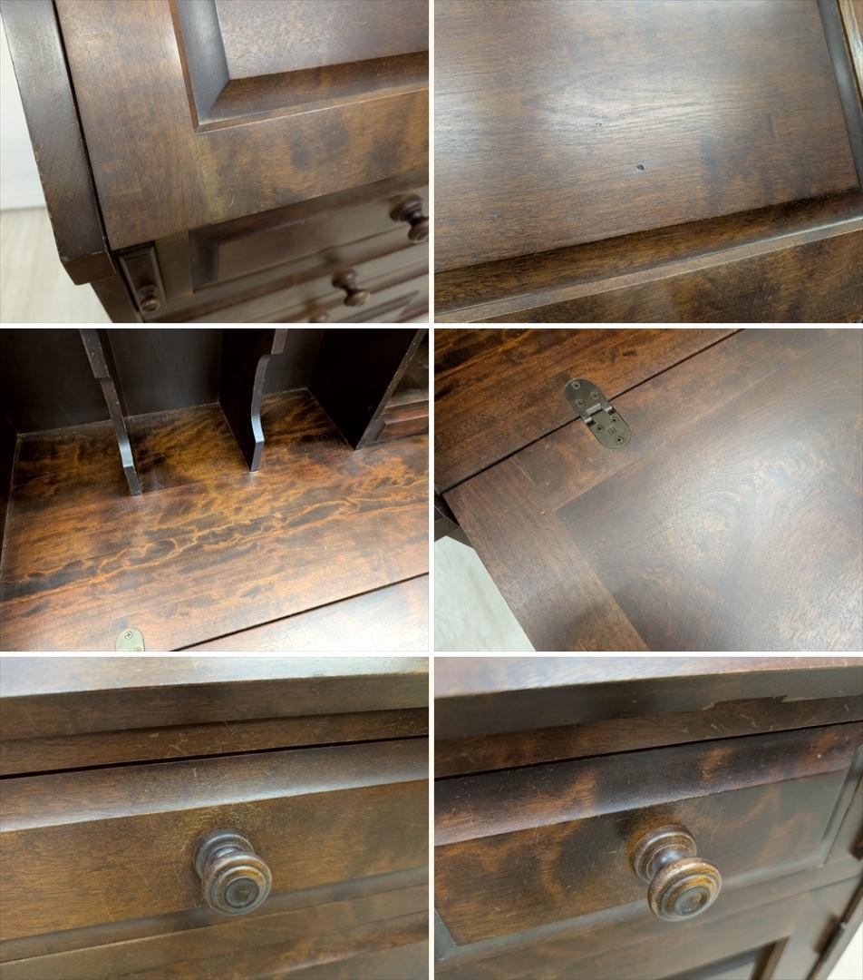 北海道民芸家具　樺 カバ材　無垢　ライティングデスク　ライティングビューロー