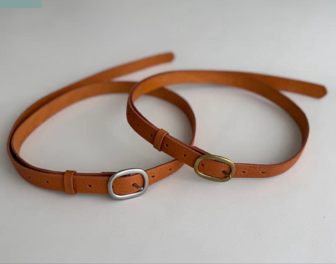 新品ARGUE LONG LETHER BELTベルト beige（nume）