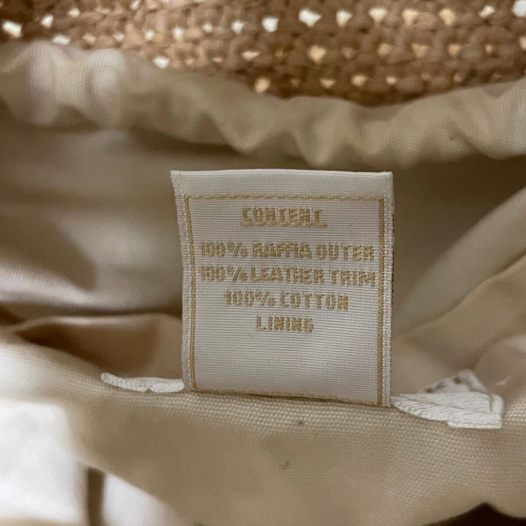 ヘレンカミンスキー カゴトートバッグ 舟形 ラフィア レザーハンドル チャーム