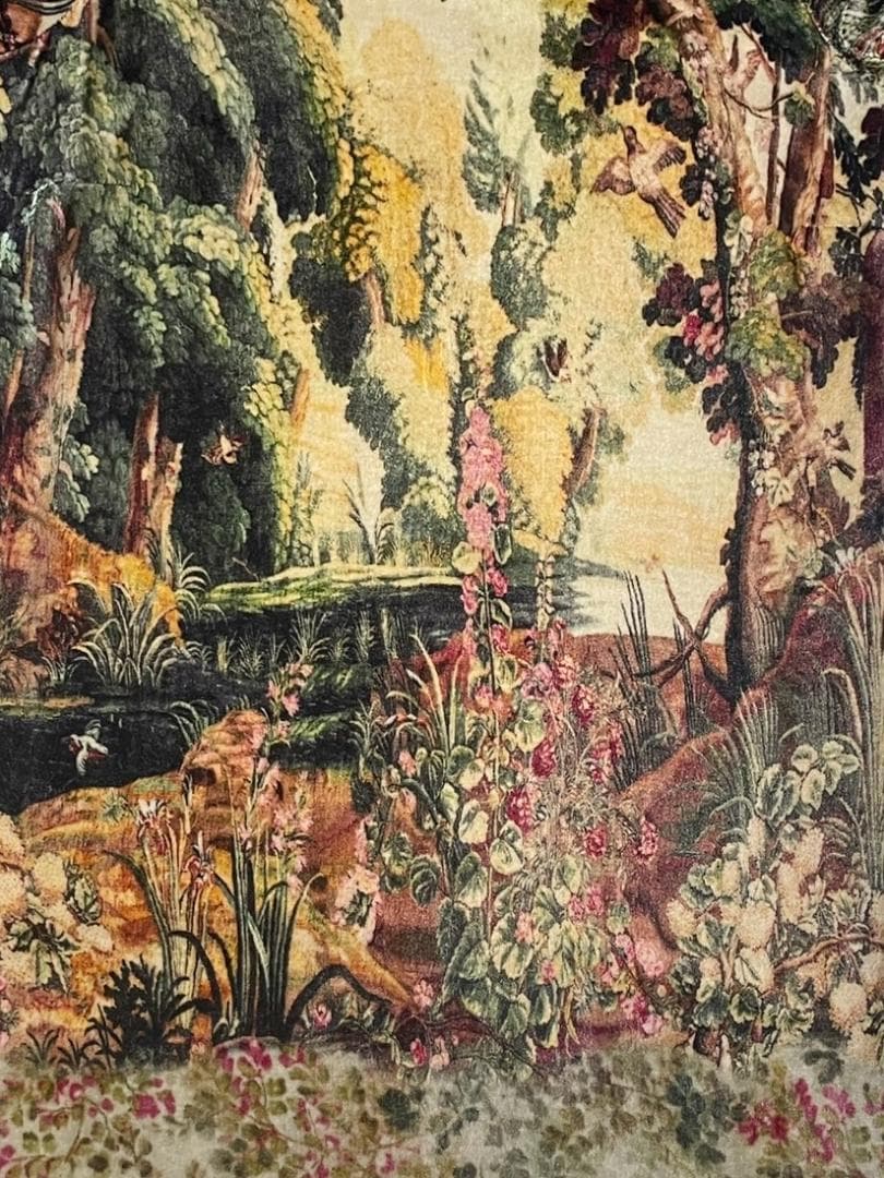 美品 ETRO エトロ 風景柄ワンピース ベルベット調