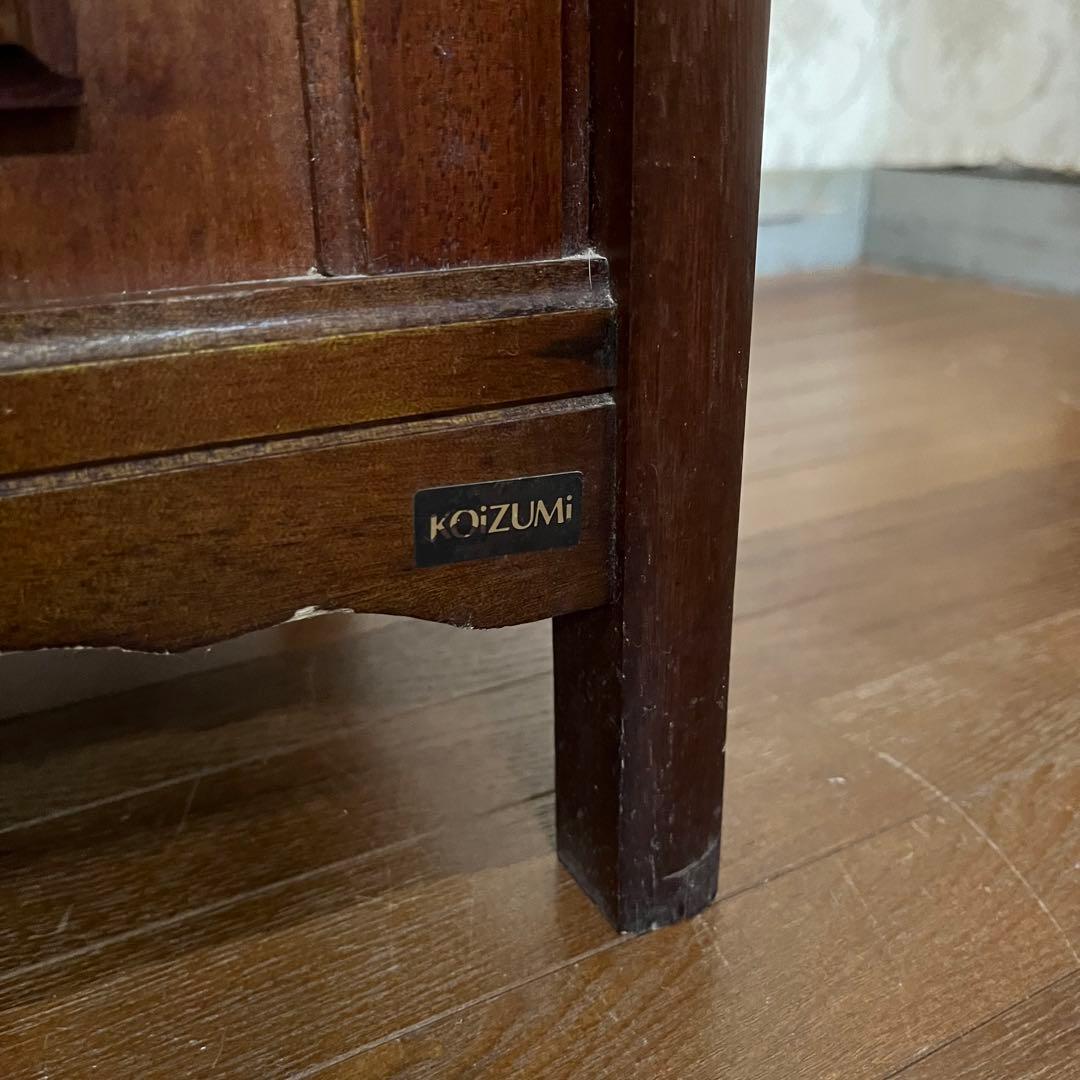 【アンティーク】KOIZUMI 木製 傘立て付き スタンドミラー ハンガーラック