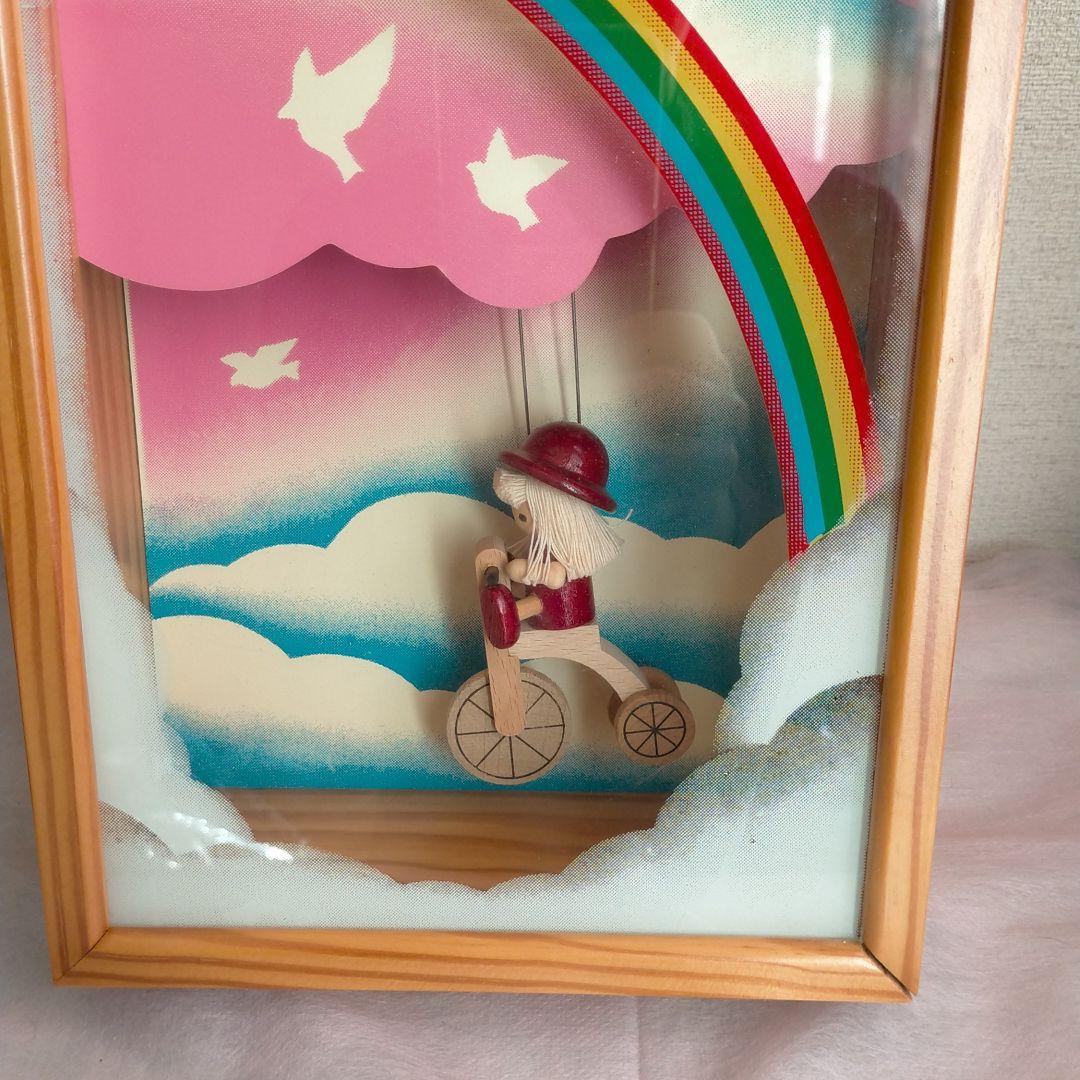 ハンドメイド柱時計　三輪車　昭和レトロ