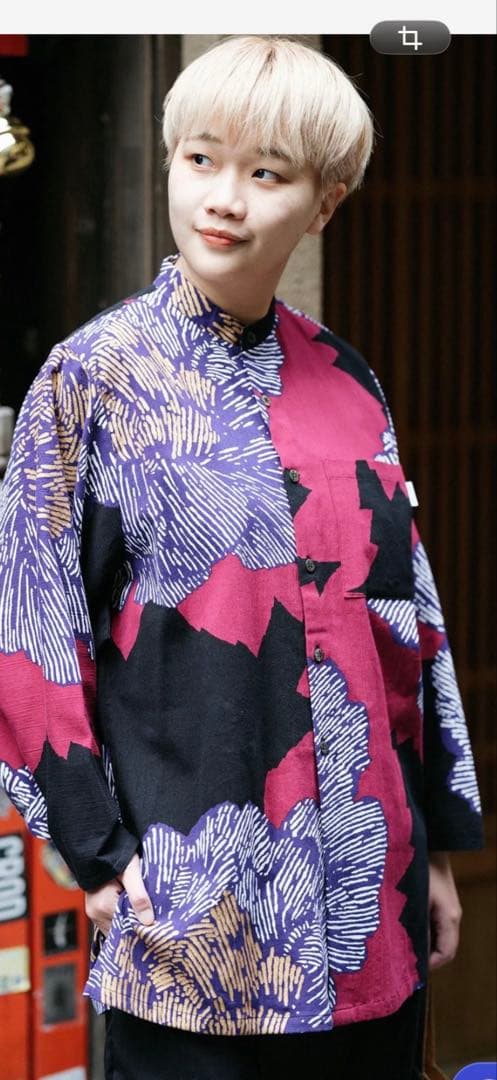 1回着　おしゃれなシャツジャケット　ソウソウ　薙刀長草衣　芍薬　灯火