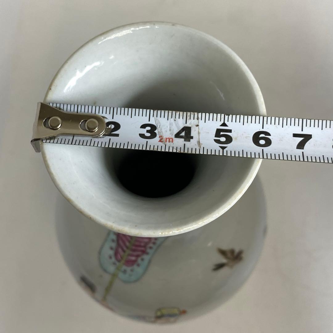 中国清朝時代　粉彩人物画　花入　高さ　25㎝　トサチ　東な8-0121☆2F