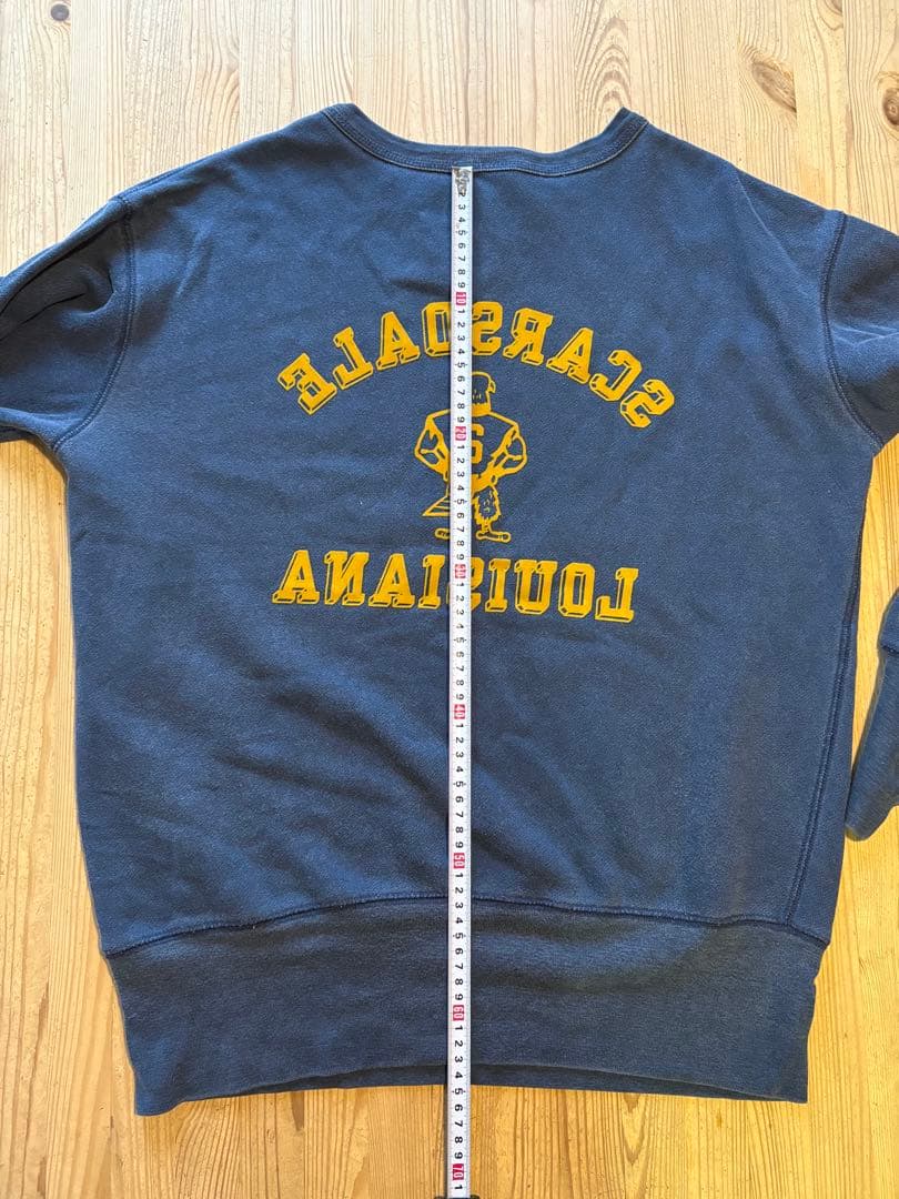 ランタグ　復刻　ビンテージ　スウェット　両面プリント　カラーフロッキー　貫通