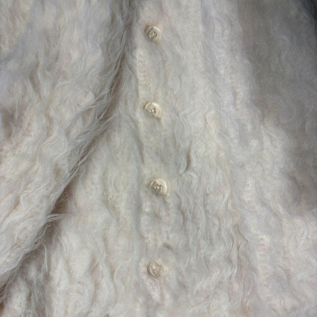 タグ付き新品✨ユナイテッドアローズ　ファーリーオーバーカーディガン シャギー　白