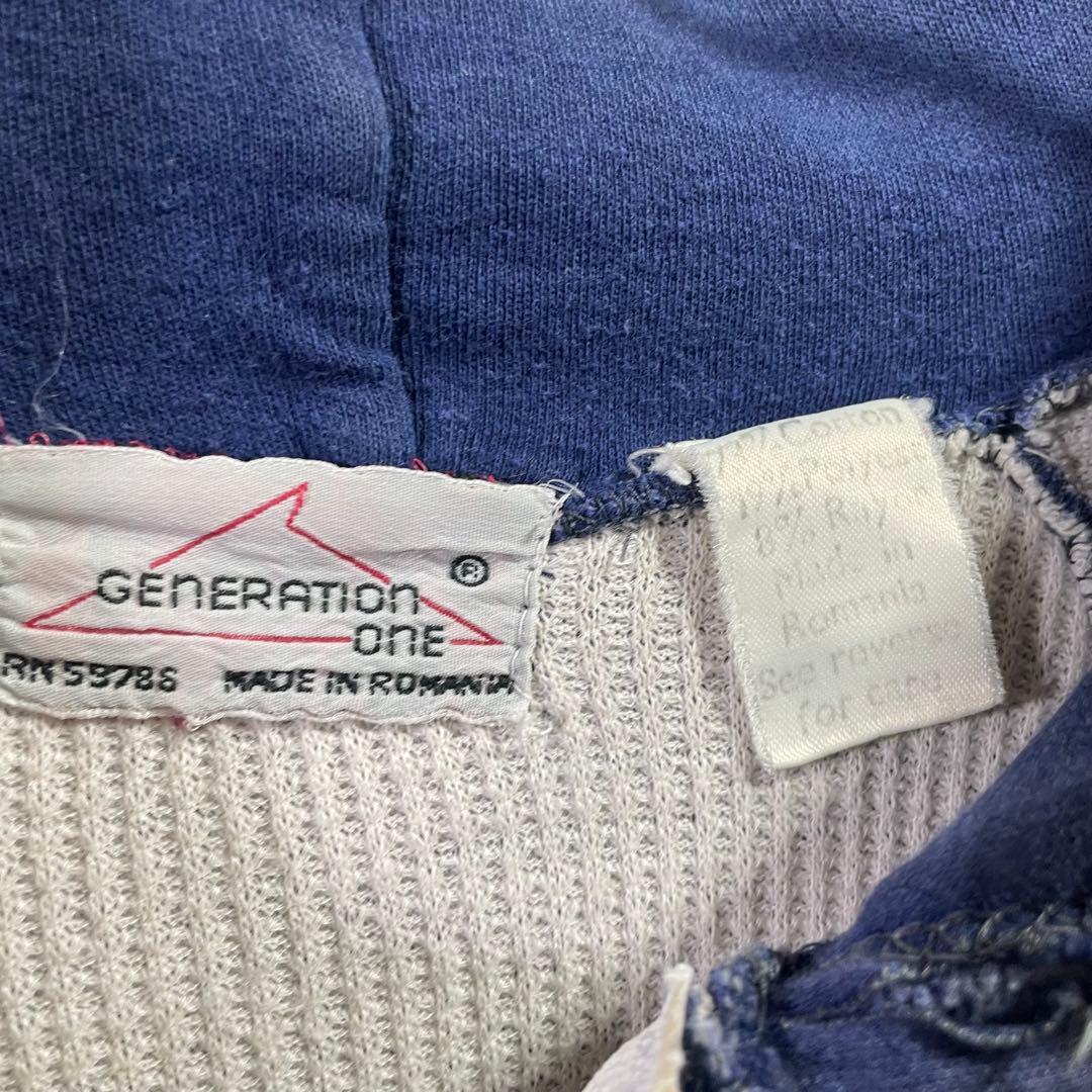 80s ダブルフェイス　ジップパーカー　ルーマニア製　L