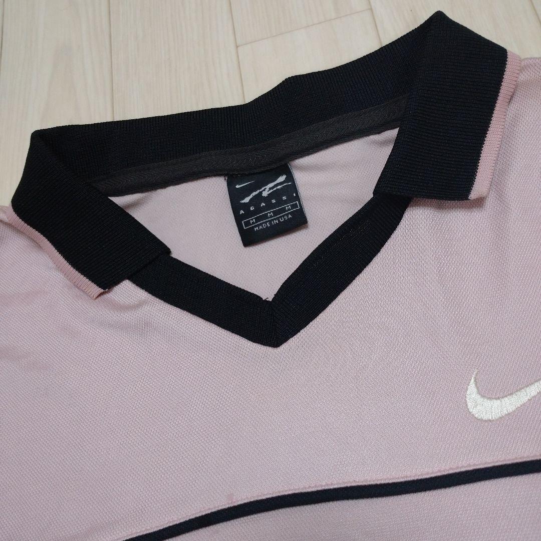 デッドストック 90s USA製 ナイキ アガシモデル ゲームシャツ