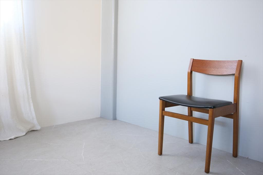 英国ヴィンテージチーク古木ダイニングチェア/椅子イス/モダン(92-259-1)