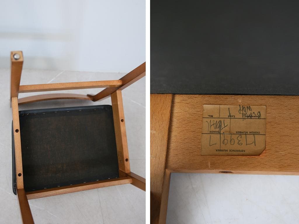 英国ヴィンテージチーク古木ダイニングチェア/椅子イス/モダン(92-259-1)