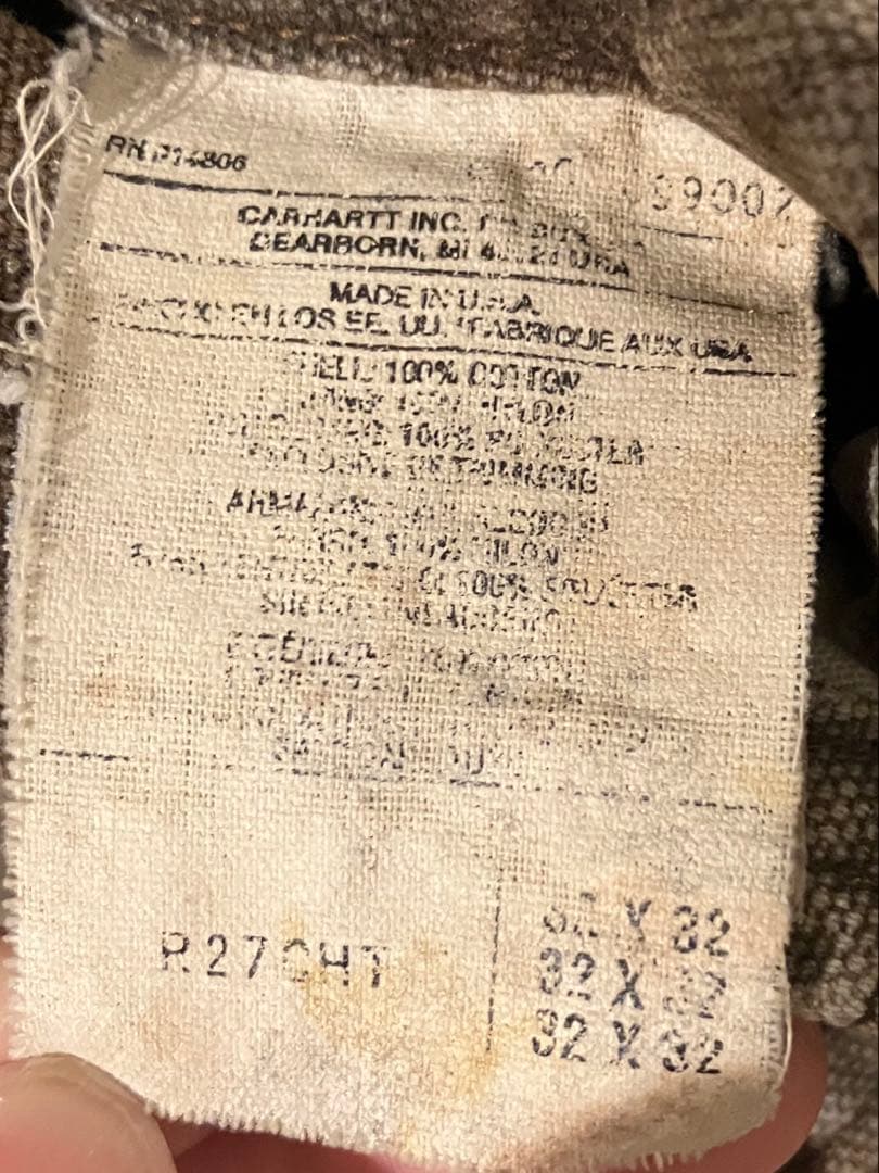 f*i様 激渋　美ボロ　Carhartt ダブルニー　オーバーオール usa製