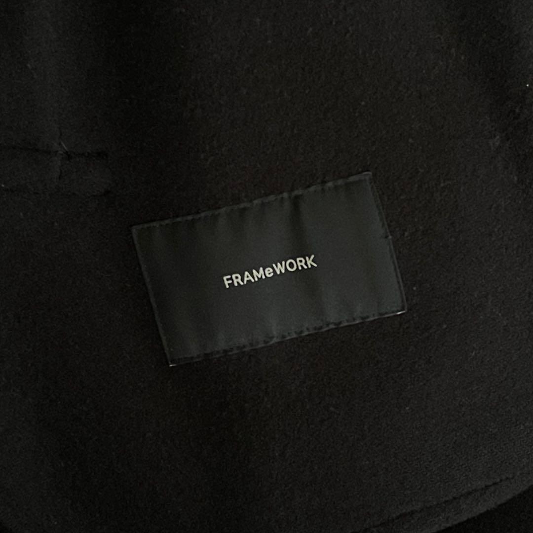 FRAMeWORK Super100 ダブルクロス Pコート 38 ネイビー