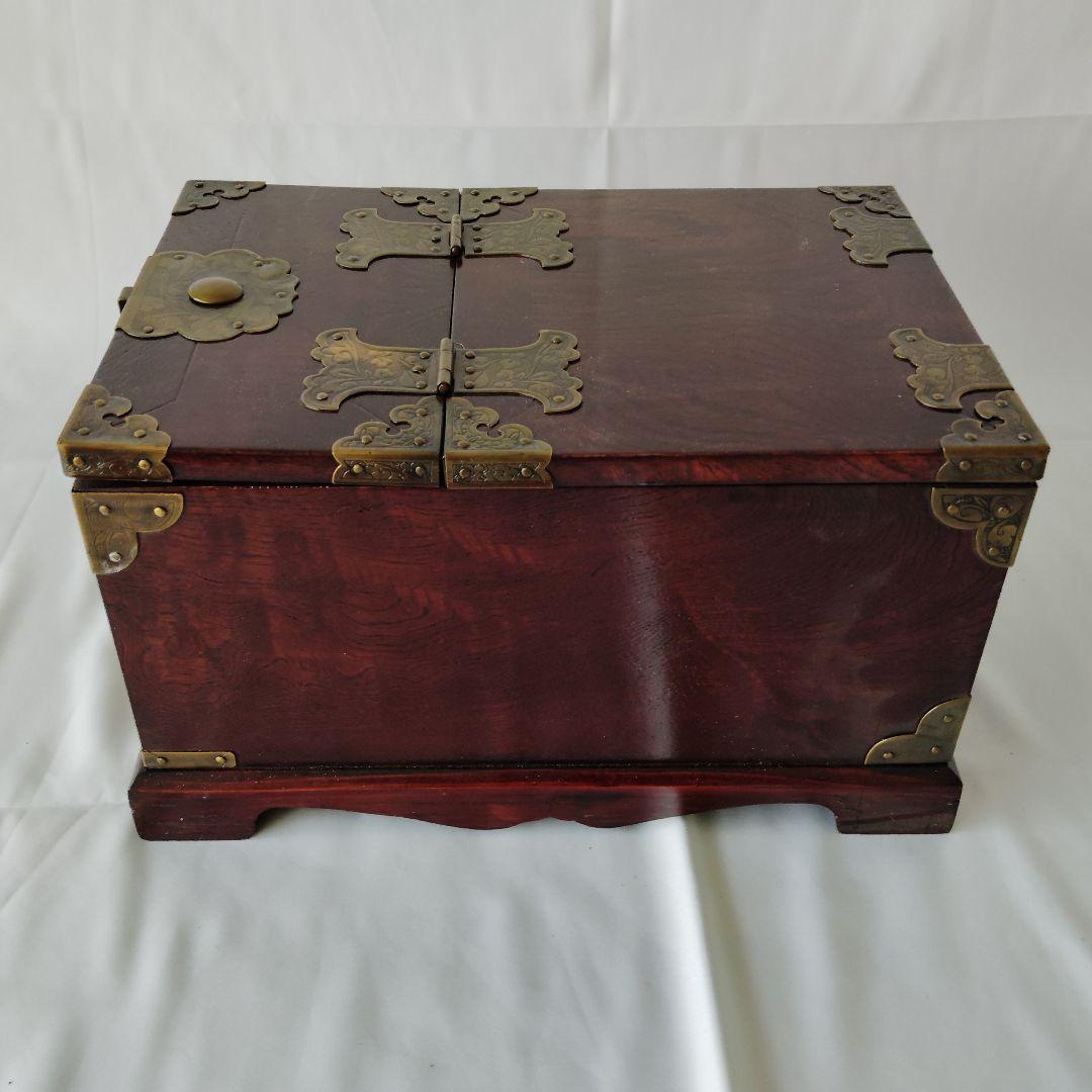 【美品】李朝家具　移動可能ドレッサー　朝鮮箪笥　鏡台 小物入れ　蝶板細工　貴重