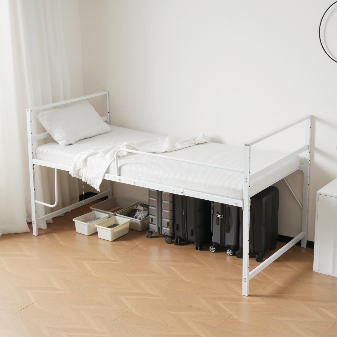 数量限定！【高さ110cm】ロフトベッド パイプベッド シングル WHITE