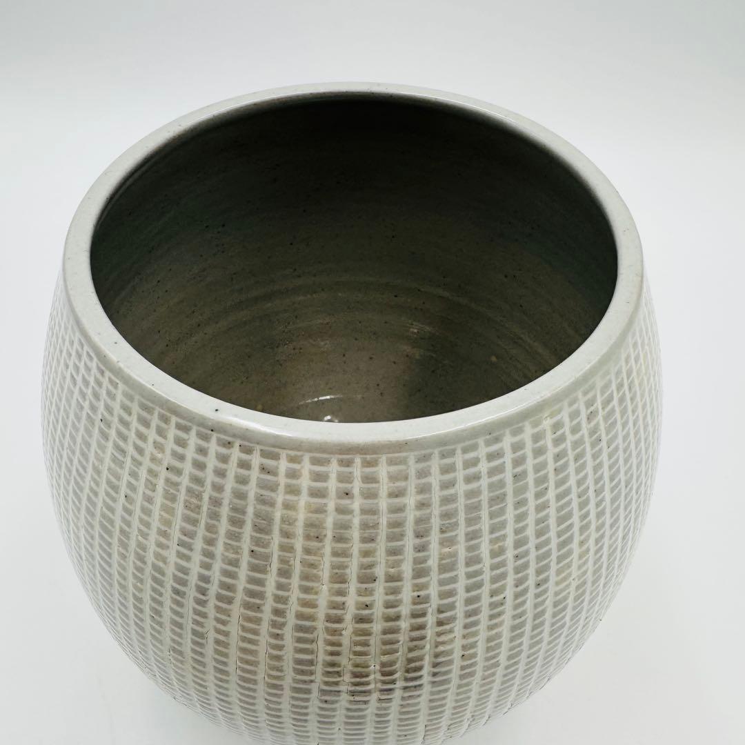 【膳所焼　陽炎園　三島写　芋頭水指　共箱　茶道具】骨董　アンティーク