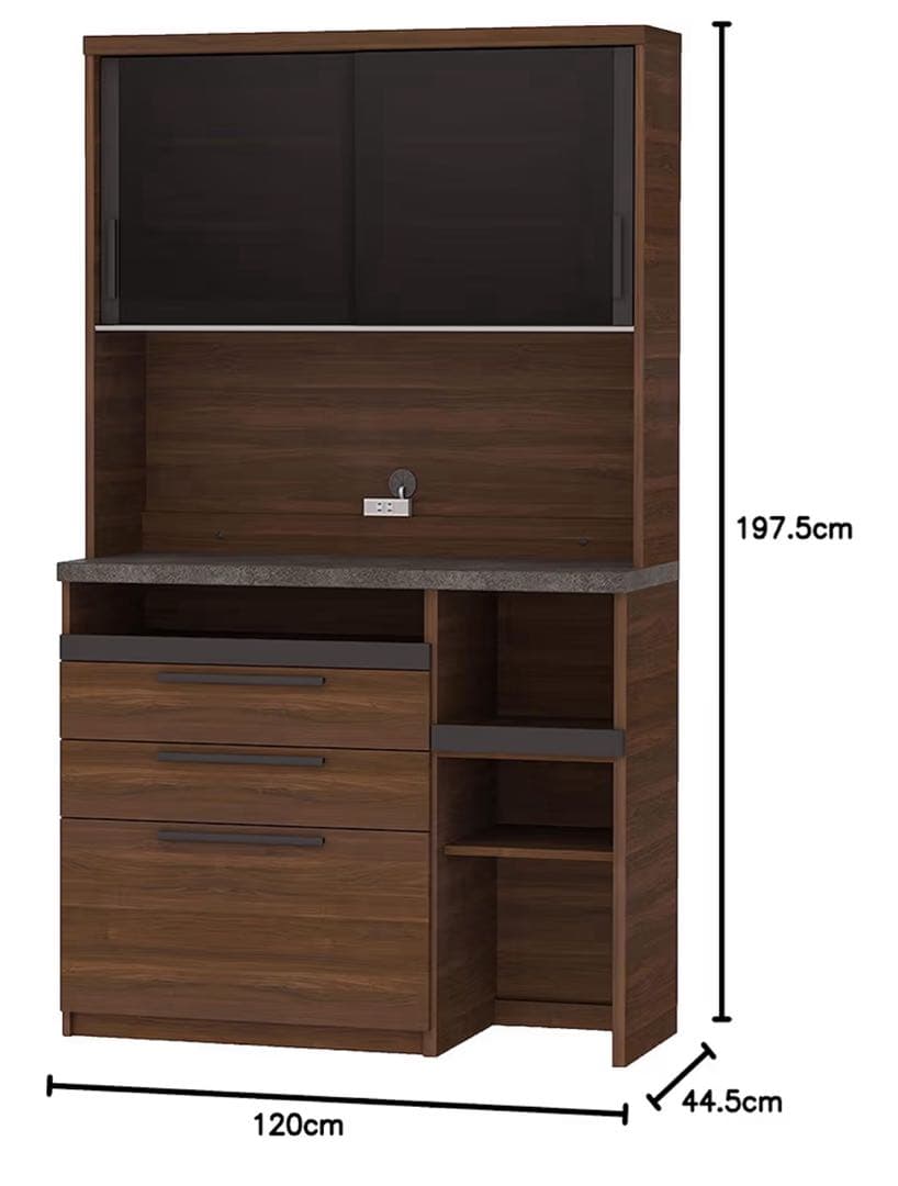 【超美品】パモウナ食器棚SY 幅120cm 奥行45cm：発送2026年1月初旬