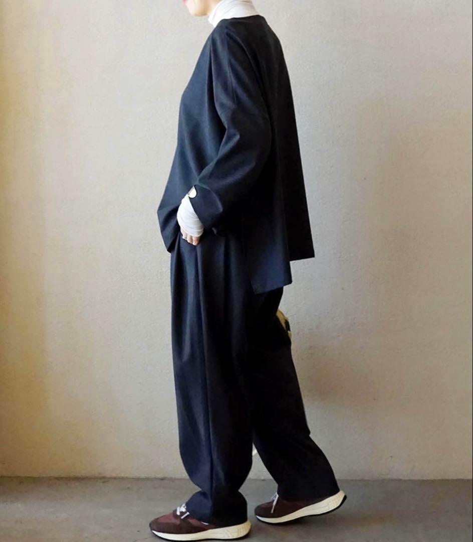 美品　ジャーナルスタンダードラックス　ミドルツイルボートネックブラウス　グレー