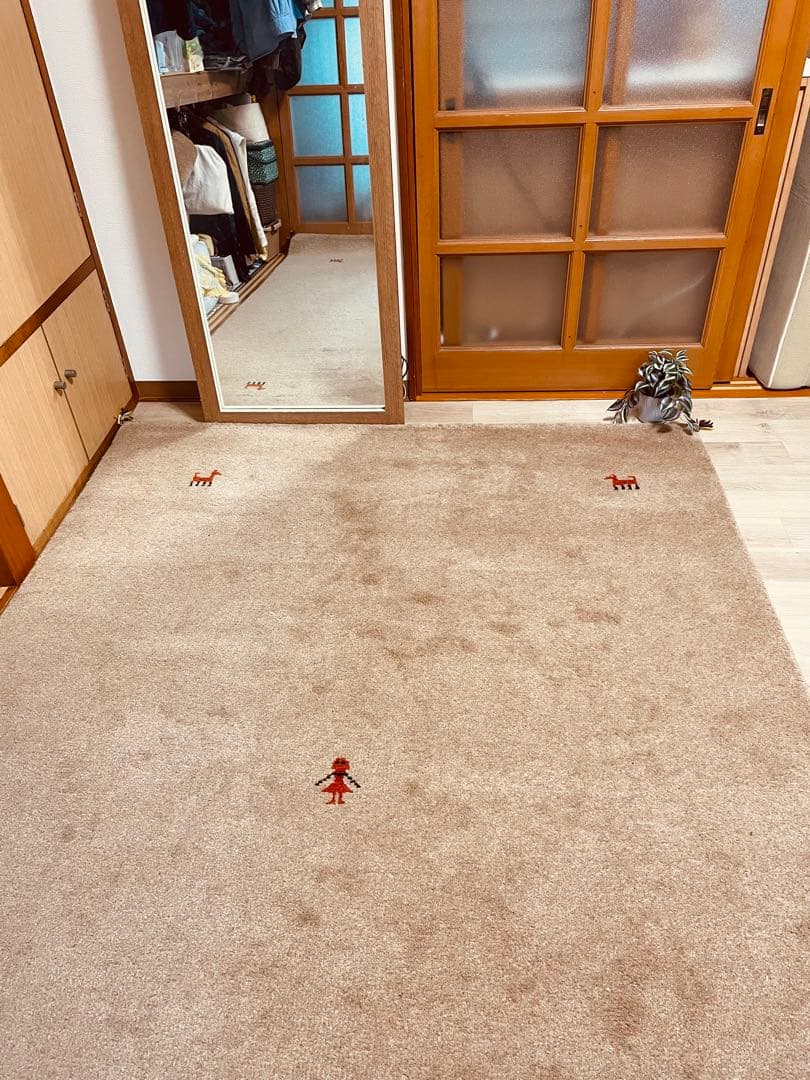 ギャッベ大判期間3Ｗ美品ペルシャ絨毯